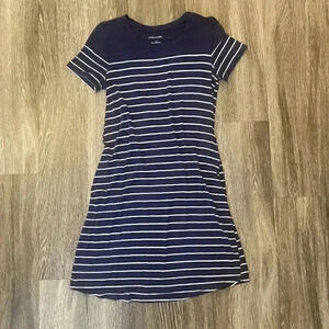 Womens Maurices Blue and White Stripe Tshirt Dress - S